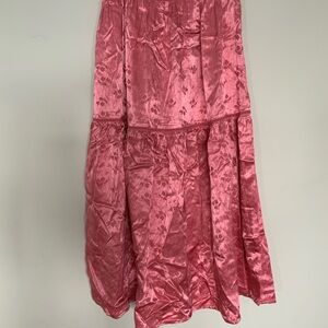 Millle Elegant Pink Tiered Maxi Skirt for Cocktail Events
